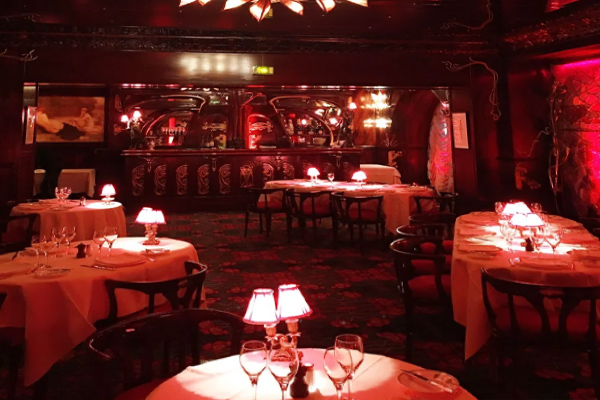 Interior of Maxim's Paris, a luxurious and richly decorated restaurant